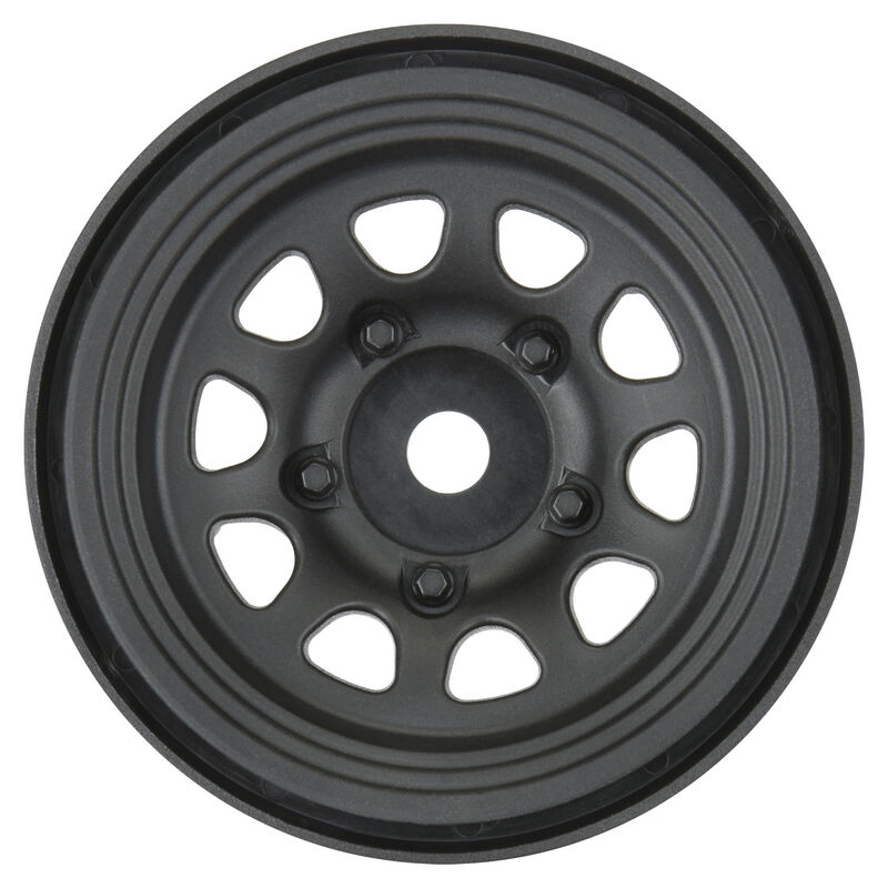 1/10 Keystone Front/Rear 1.55" 12mm Rock Crawler Wheels (2) Black