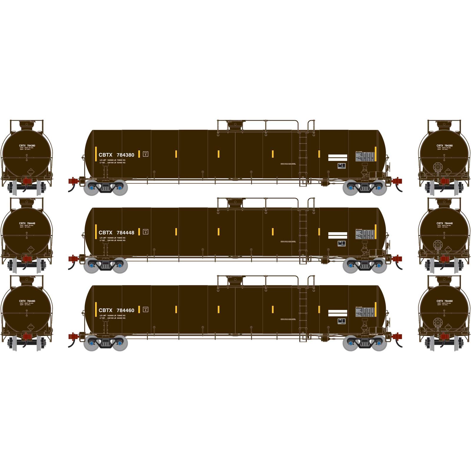 HO UTC 33K LPG Tank Car- Late, CBTX #784380/784448/784460 (3)