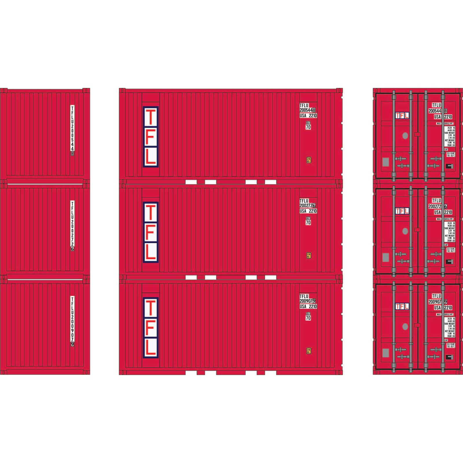 HO 20' Corrugated Container, TFLU (3)