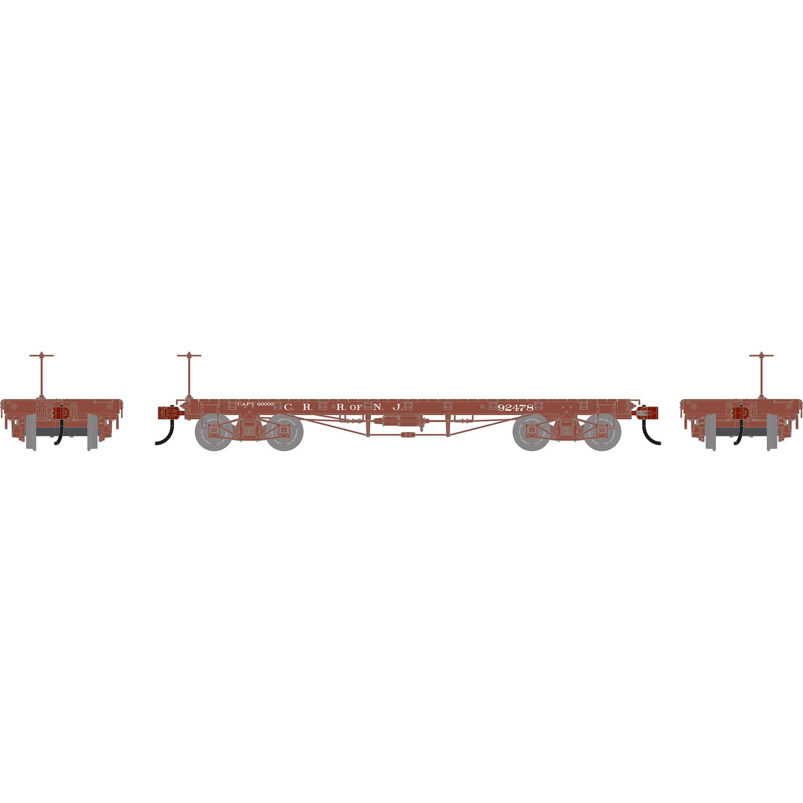 HO ATH 36' Flat Car, CNJ #92478