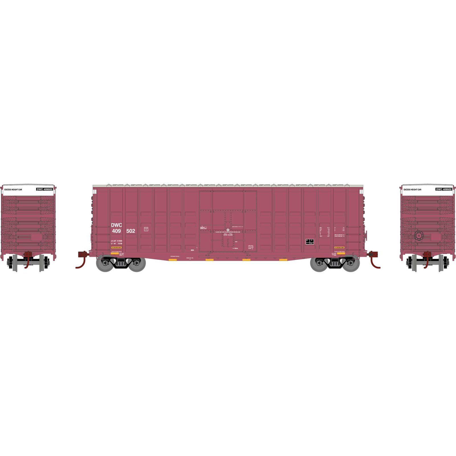 HO RND 50' Waffle High Cube Box Car, DWC #409502