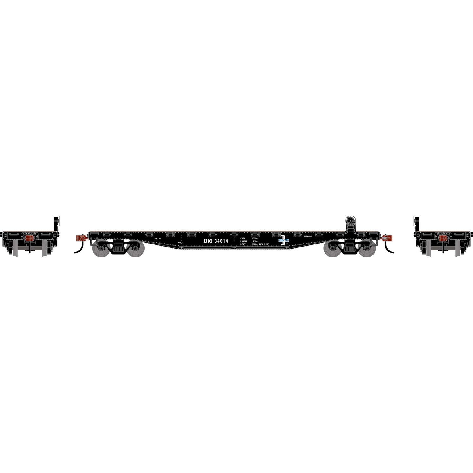 HO RND 50' Flat Car, BM # 34014