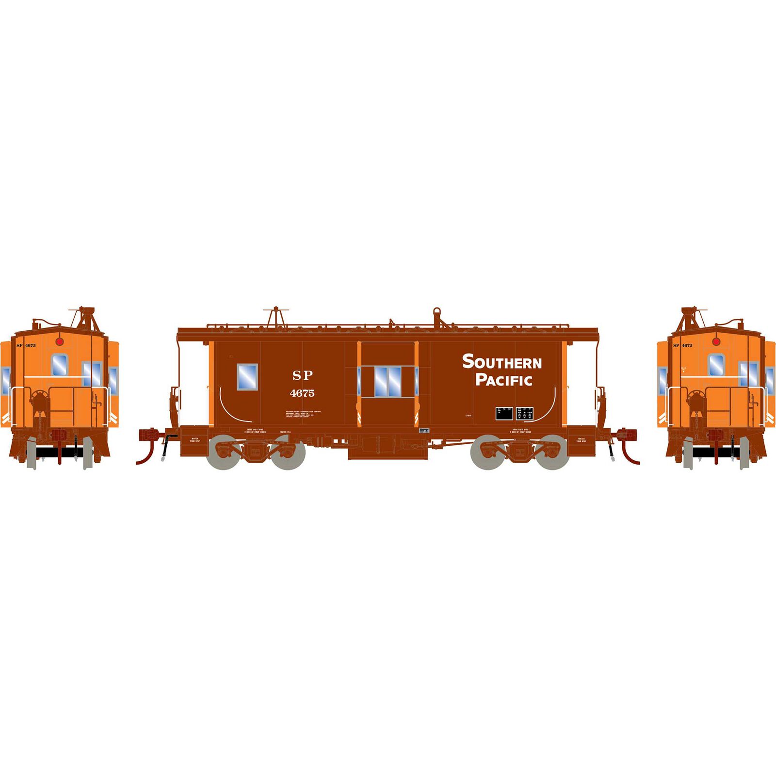 HO Bay Window Caboose with Lights and Sound, SP #4675
