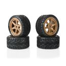 1/12 Avenger Tire Mounted on Overdrive Bronze Wheel 8mm Hex (4): Losi Race Car