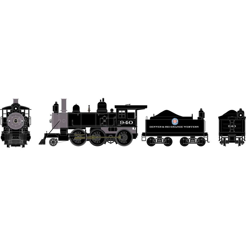 HO RTR Old Time 2-6-0 Mogul, D&RGW #940