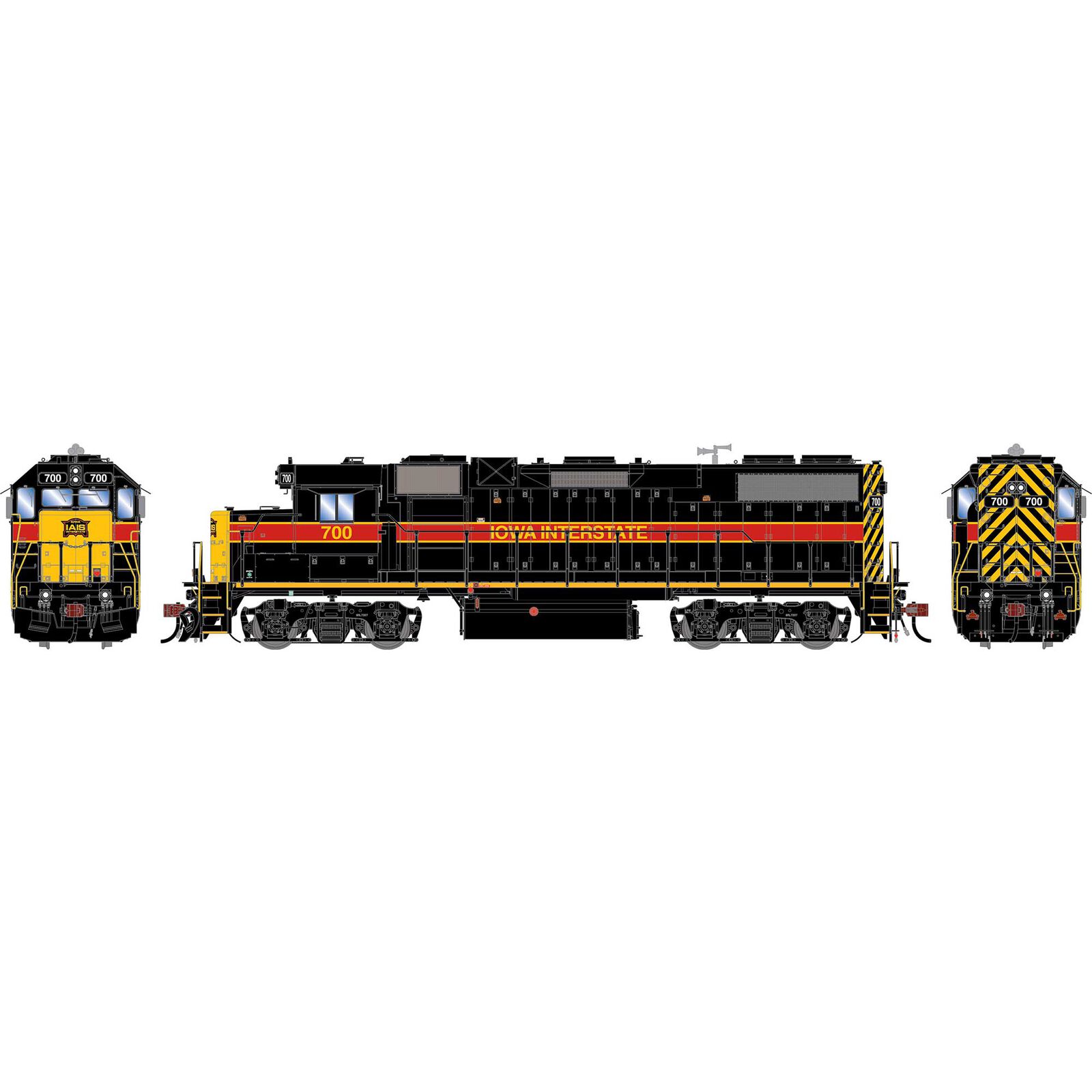 HO GEN GP38-2 Locomotive w/DCC & Sound, IAIS #700