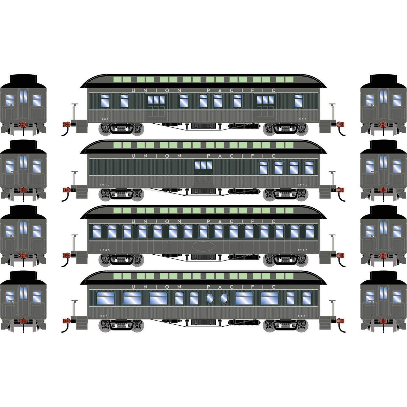 HO 50' Old Time Overland Passenger Set, UP #1 (4)