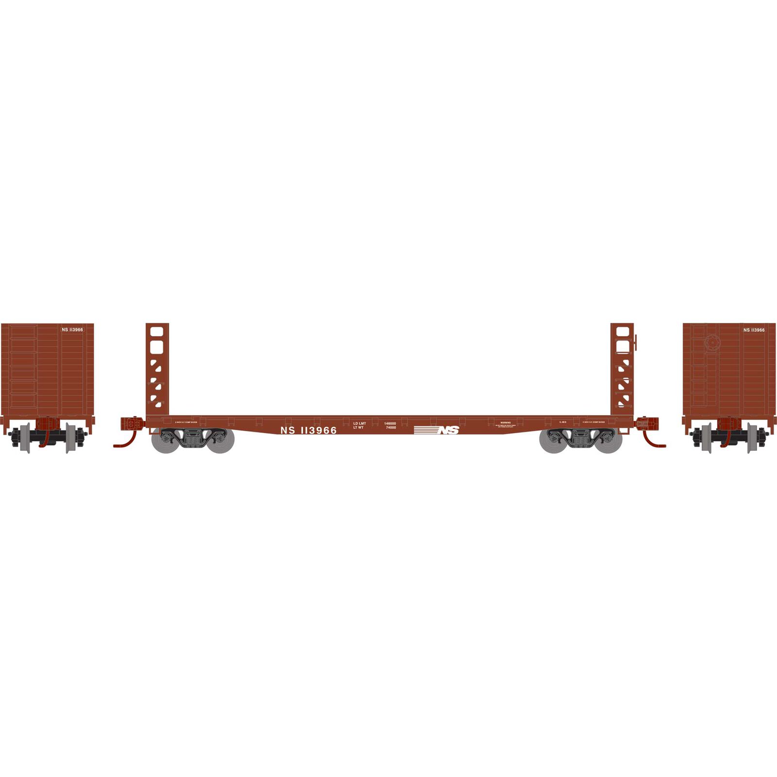 N ATH 53' GSC Bulkhead Flat Car, NS #113966