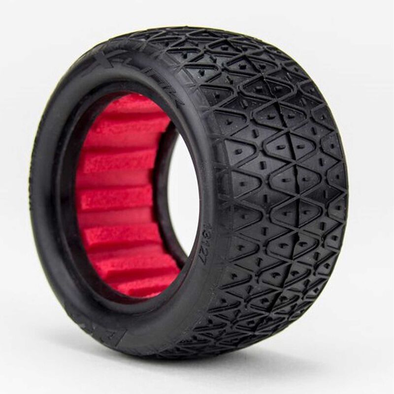 1/10 Crosslink Rear 2.2 Tires, Soft Long Wear with Red Inserts (2): Buggy