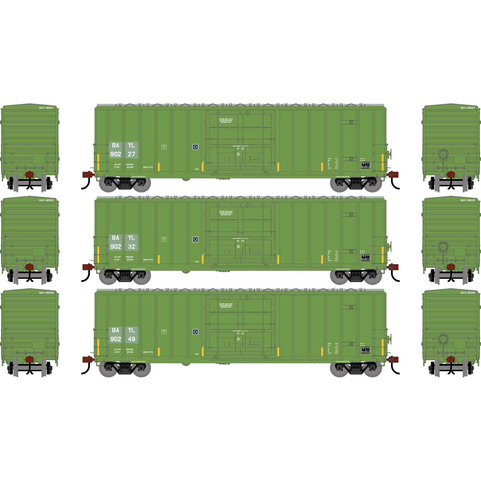 HO ATH 50' FMC 5327 12' Plug Door Box Car, BAYL #90213