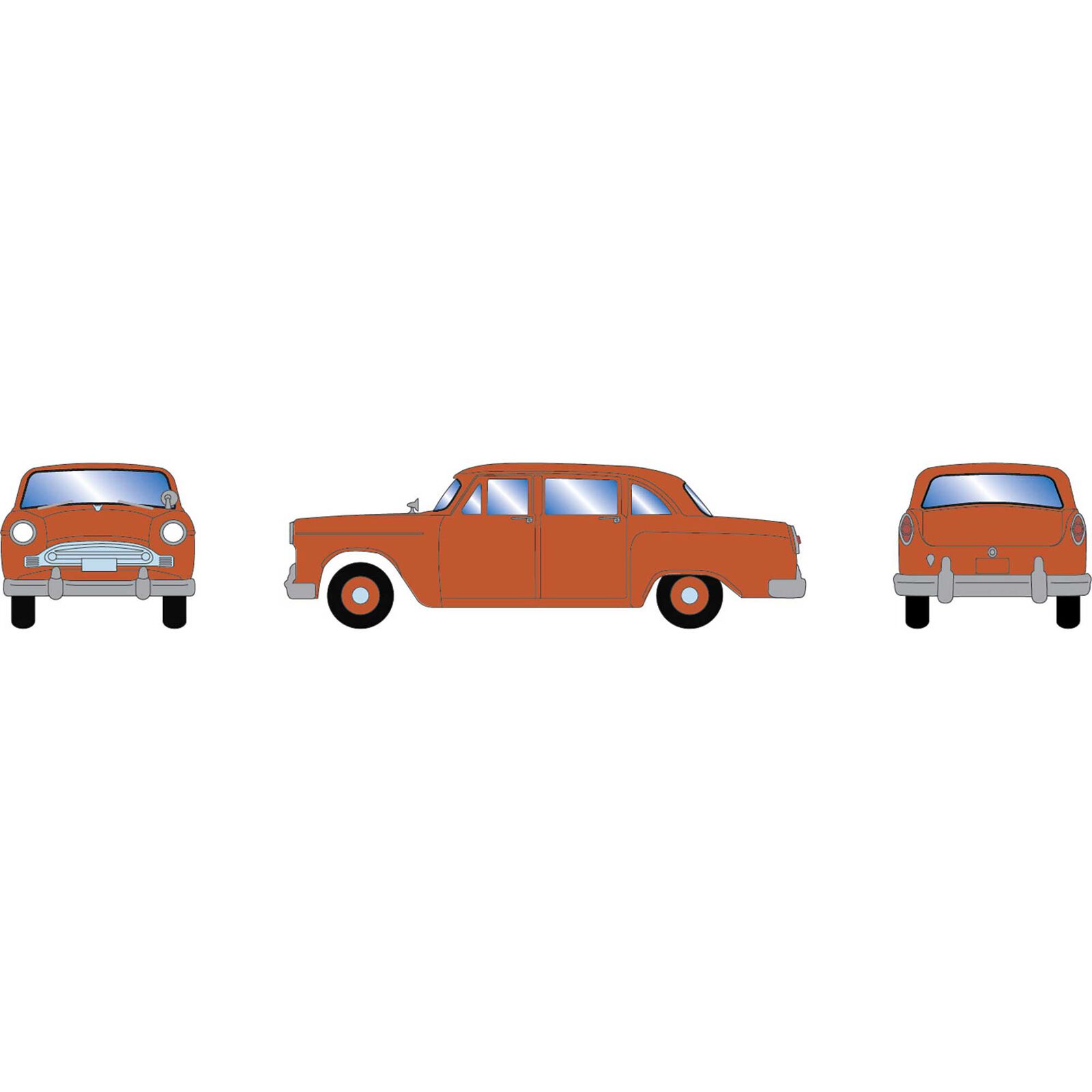 HO ATH 1950's Sedan, Metallic Orange