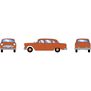 HO ATH 1950's Sedan, Metallic Orange