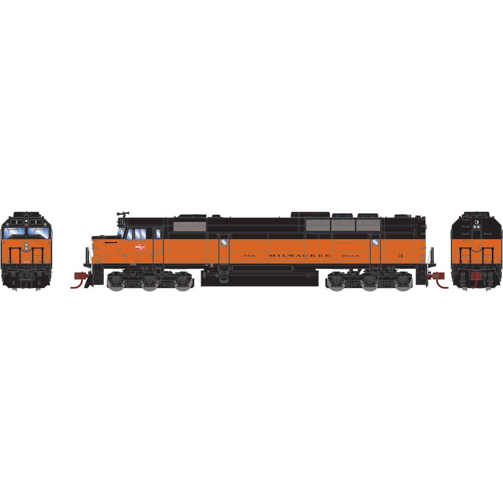 N FP45 Locomotive, MILW #3