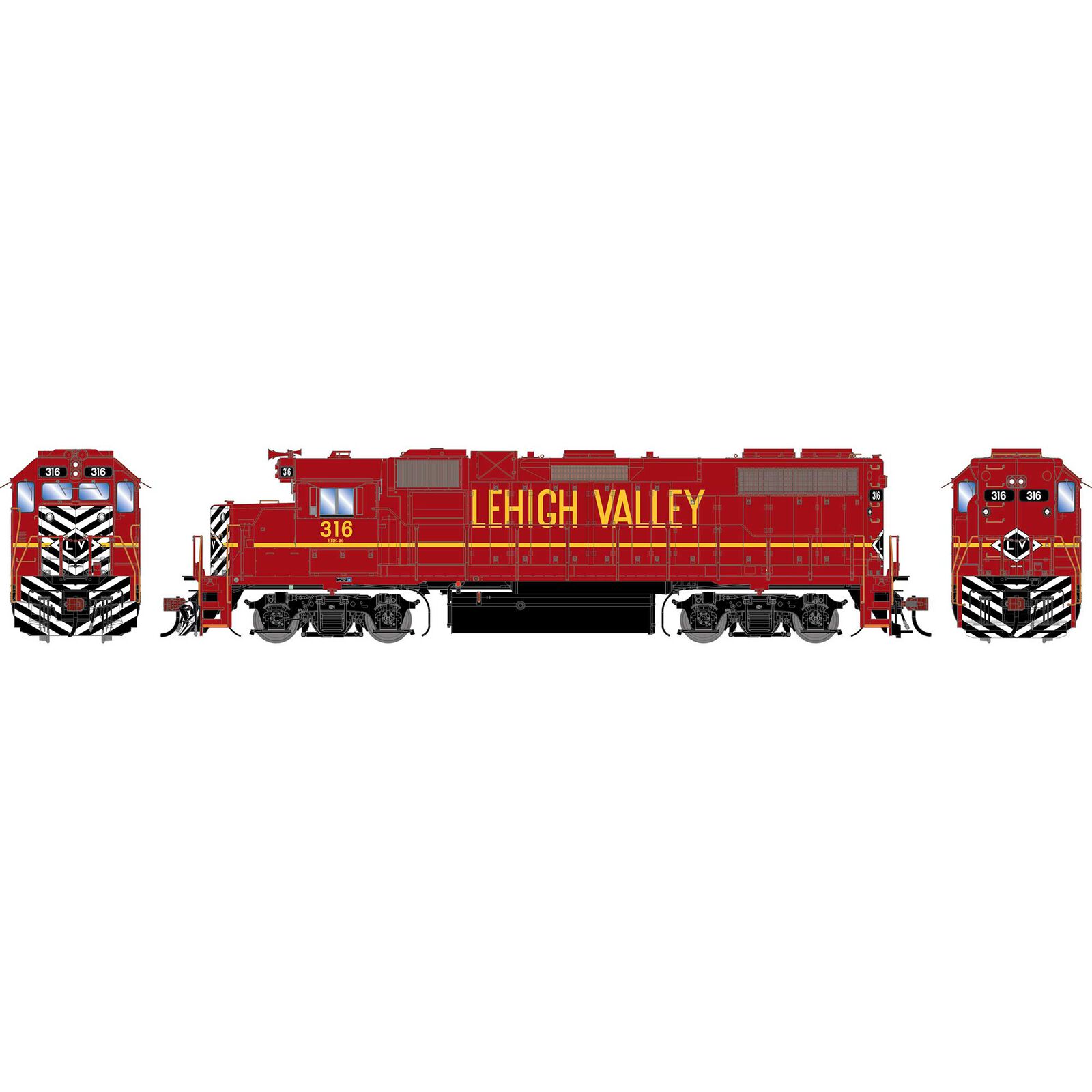 HO GEN GP38-2 Locomotive, LV #316