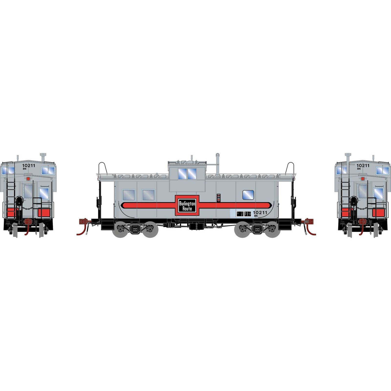 HO GEN ICC Caboose with Lights, BN #10211
