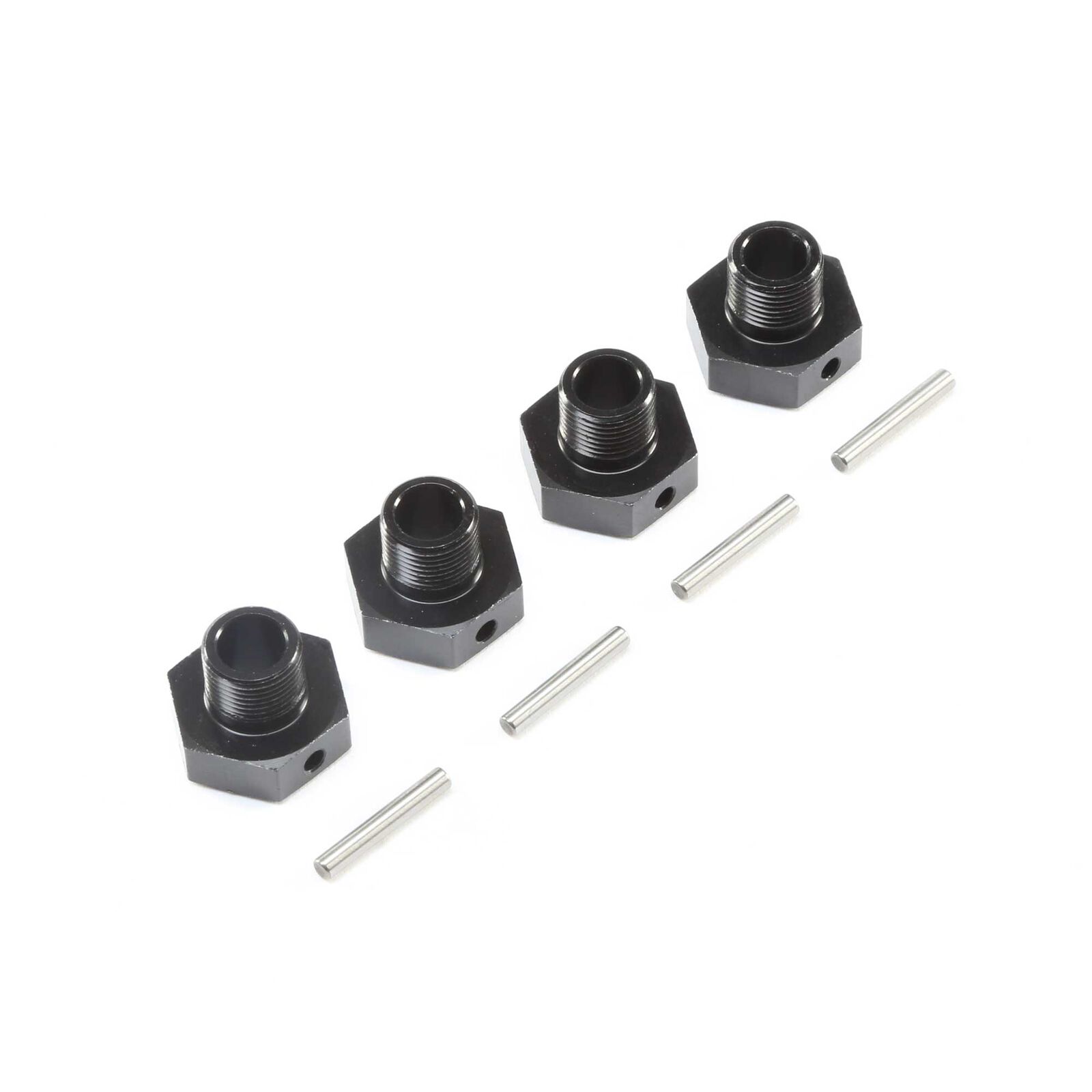 20mm Wheel Hexes and Pins Black (4): Super Baja Rey