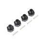 20mm Wheel Hexes and Pins Black (4): Super Baja Rey