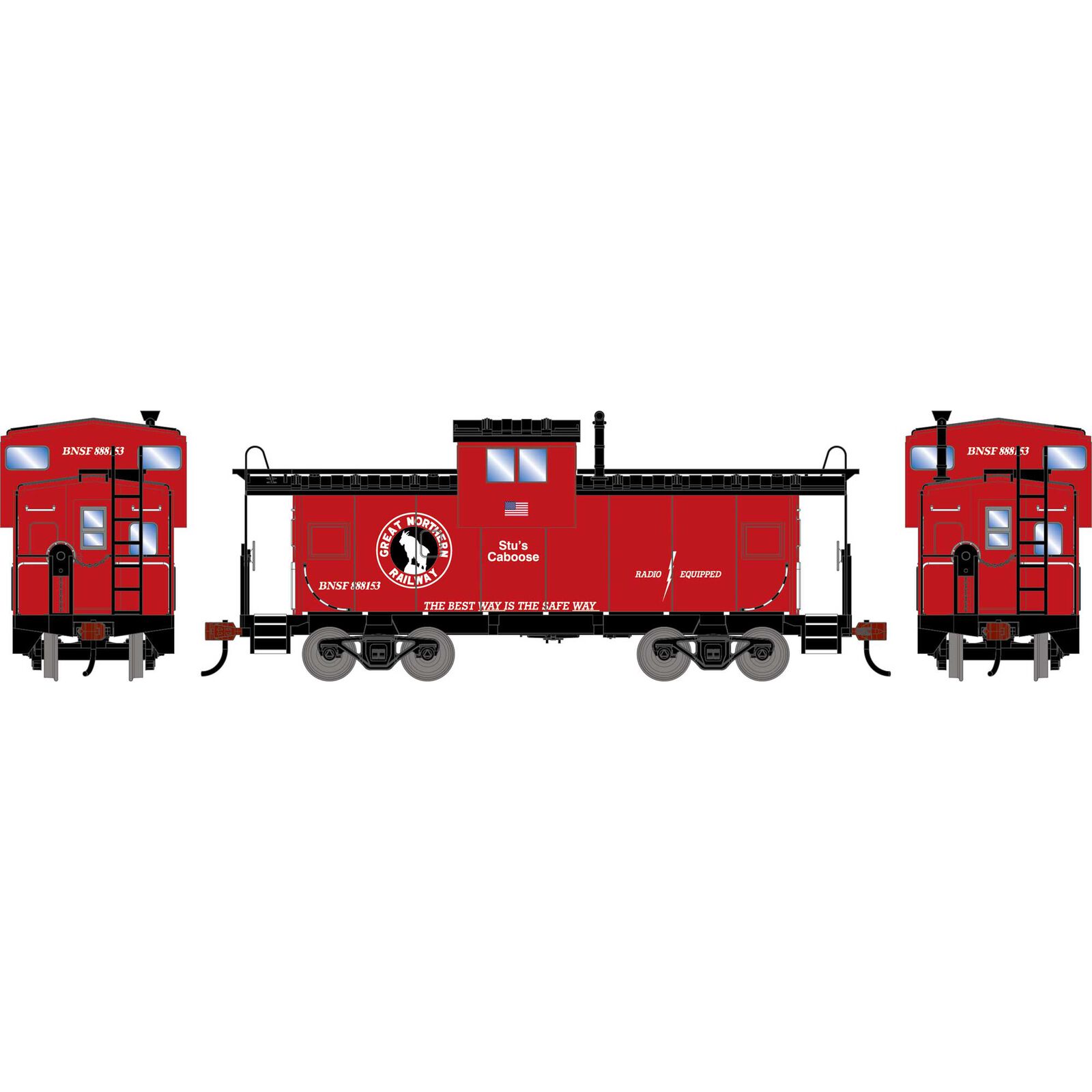 HO ATH Wide-Vision Caboose, BNSF/GN #888153