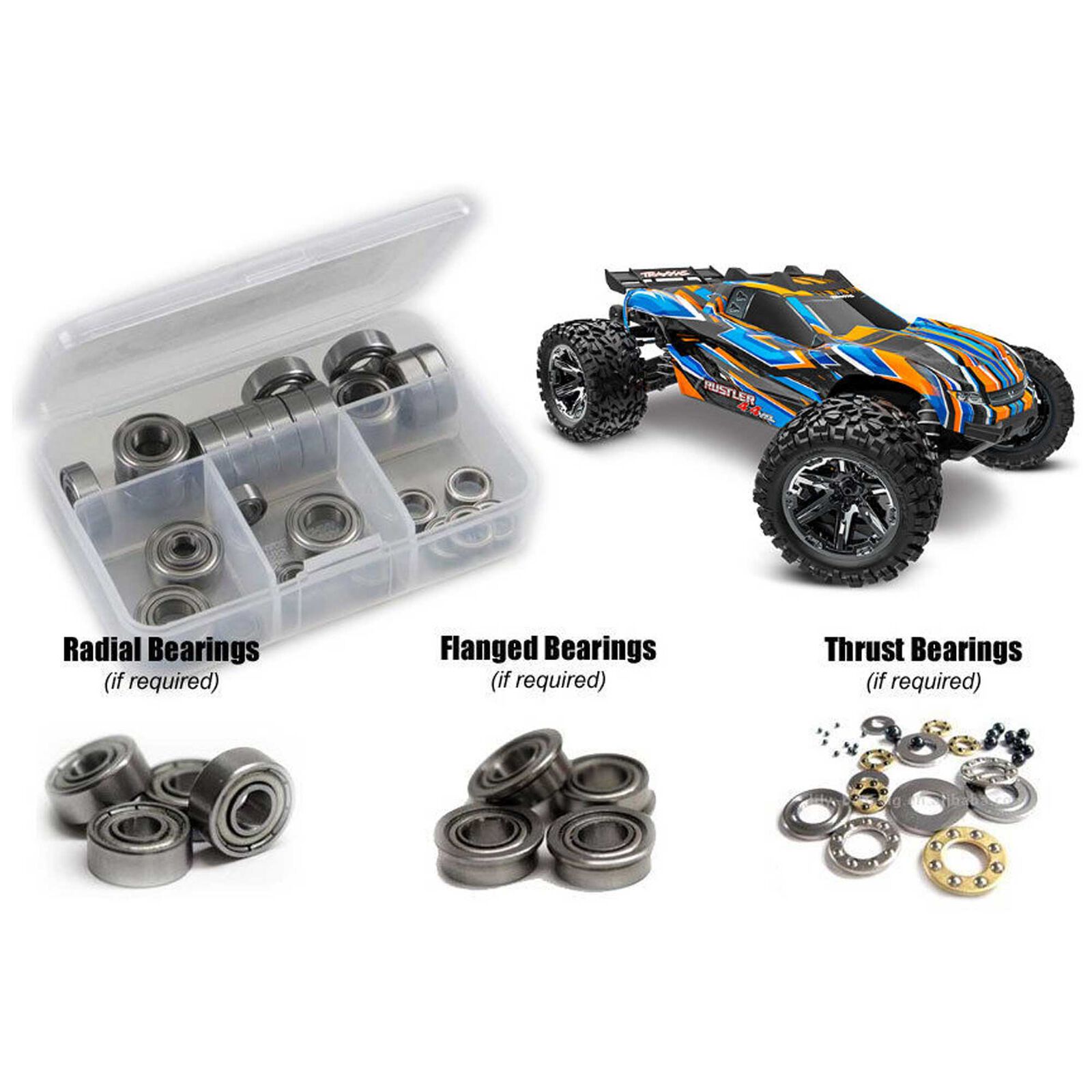 Metal Shielded Bearing Kit, 1/10 Traxxas Rustler 4x4 VXL