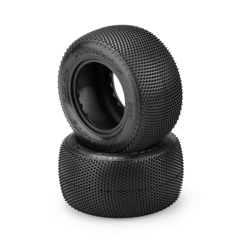 1/10 Fuzz Bite 2.2&rdquo; Stadium Truck Tires and Inserts, Pink Compound (2)