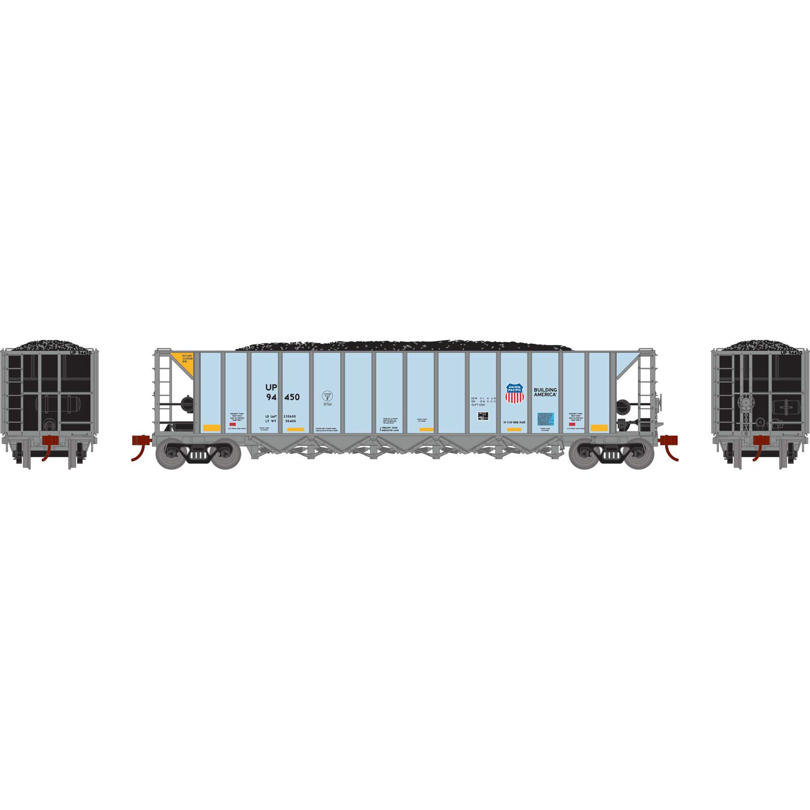 HO Ortner 5-Bay Rapid Discharge Hopper, UP #94450