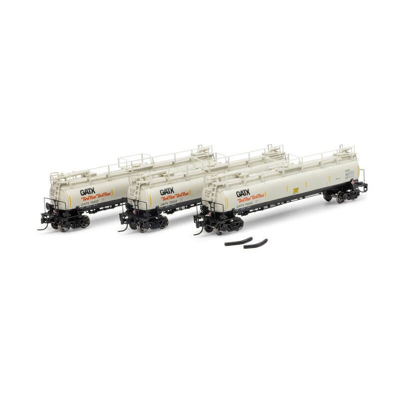 N TankTrain Intermediate, GATX White/Black #75552/75553/75554 (3)