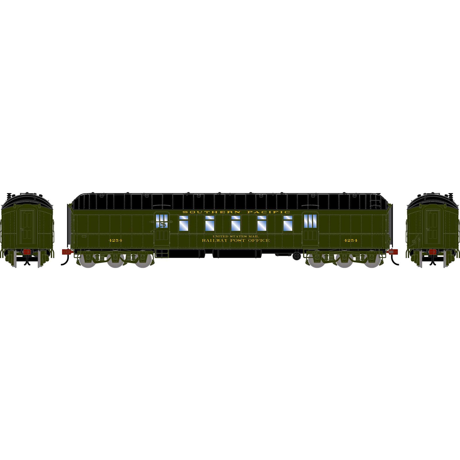 HO ATH 60' Pullman Common Standard Postal Car, SP #4254