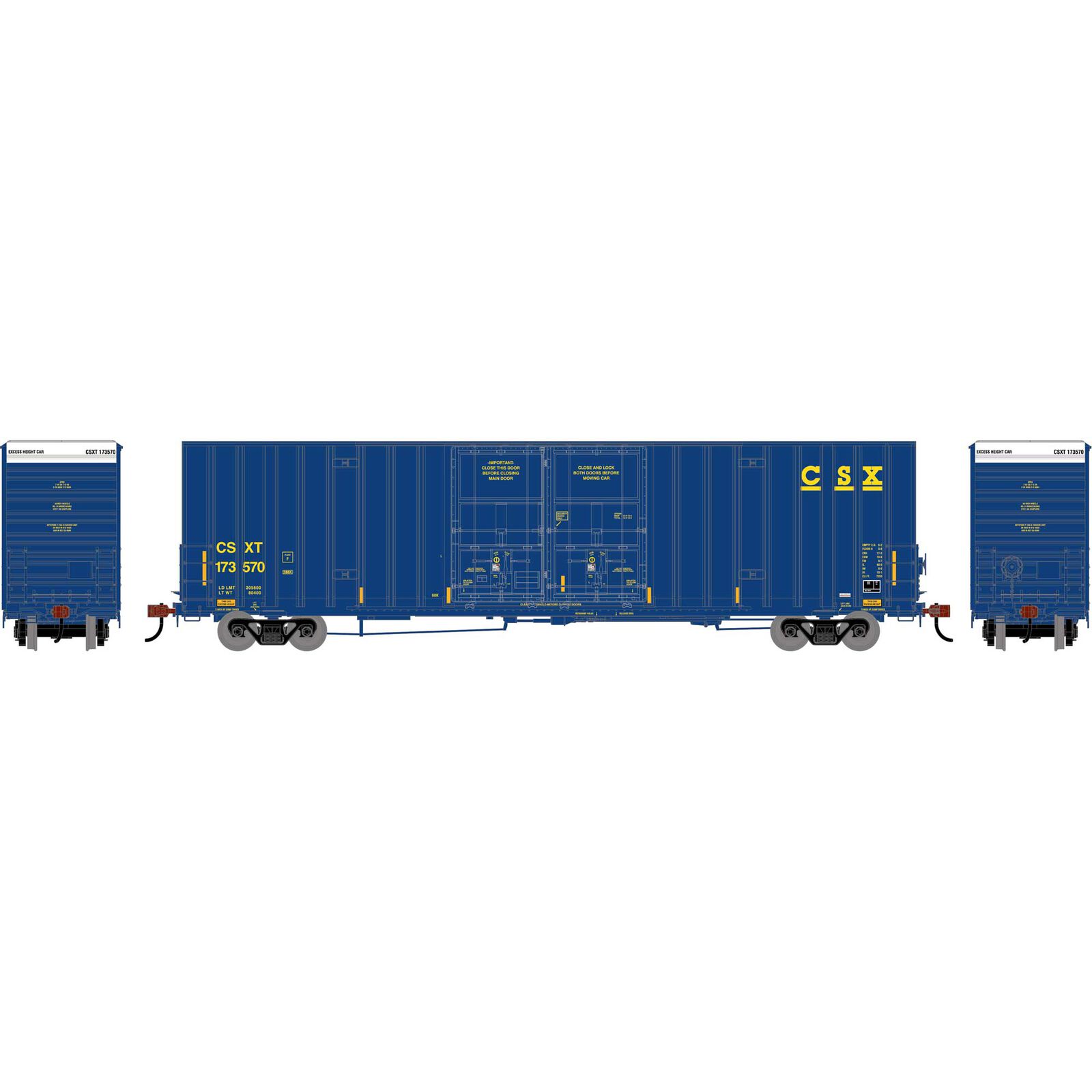 HO ATH 60' Gunderson High Cube Double Door Box Car, CSXT #173570