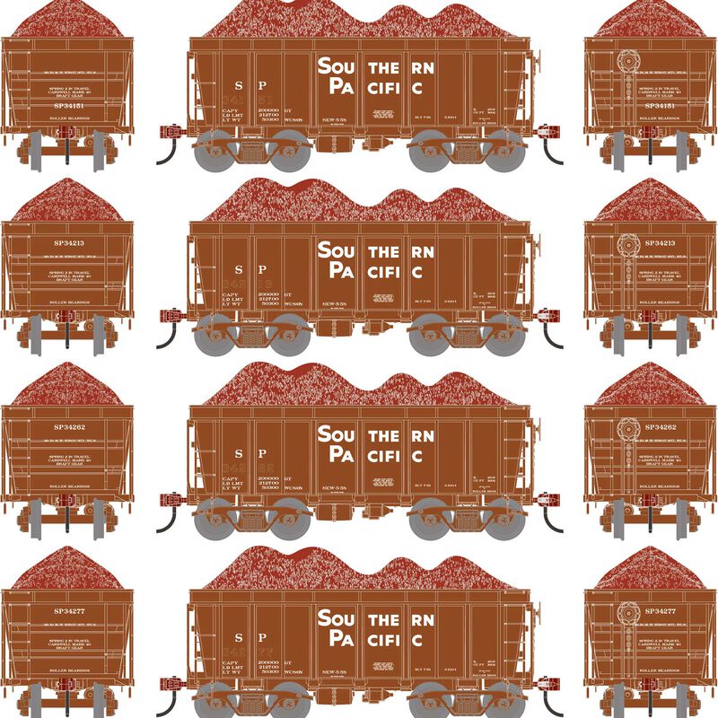 HO 26' PC&F Ore Car Tight-Bottom High Side with Load, SP #34151/34213/34262/34277 (4)