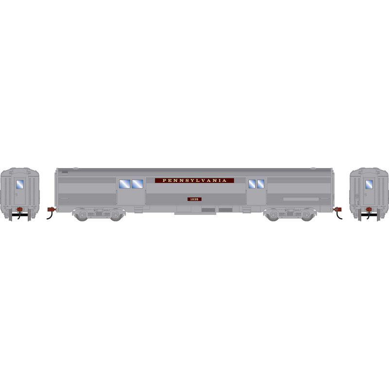 HO RND Streamline Baggage Car, PRR #1035