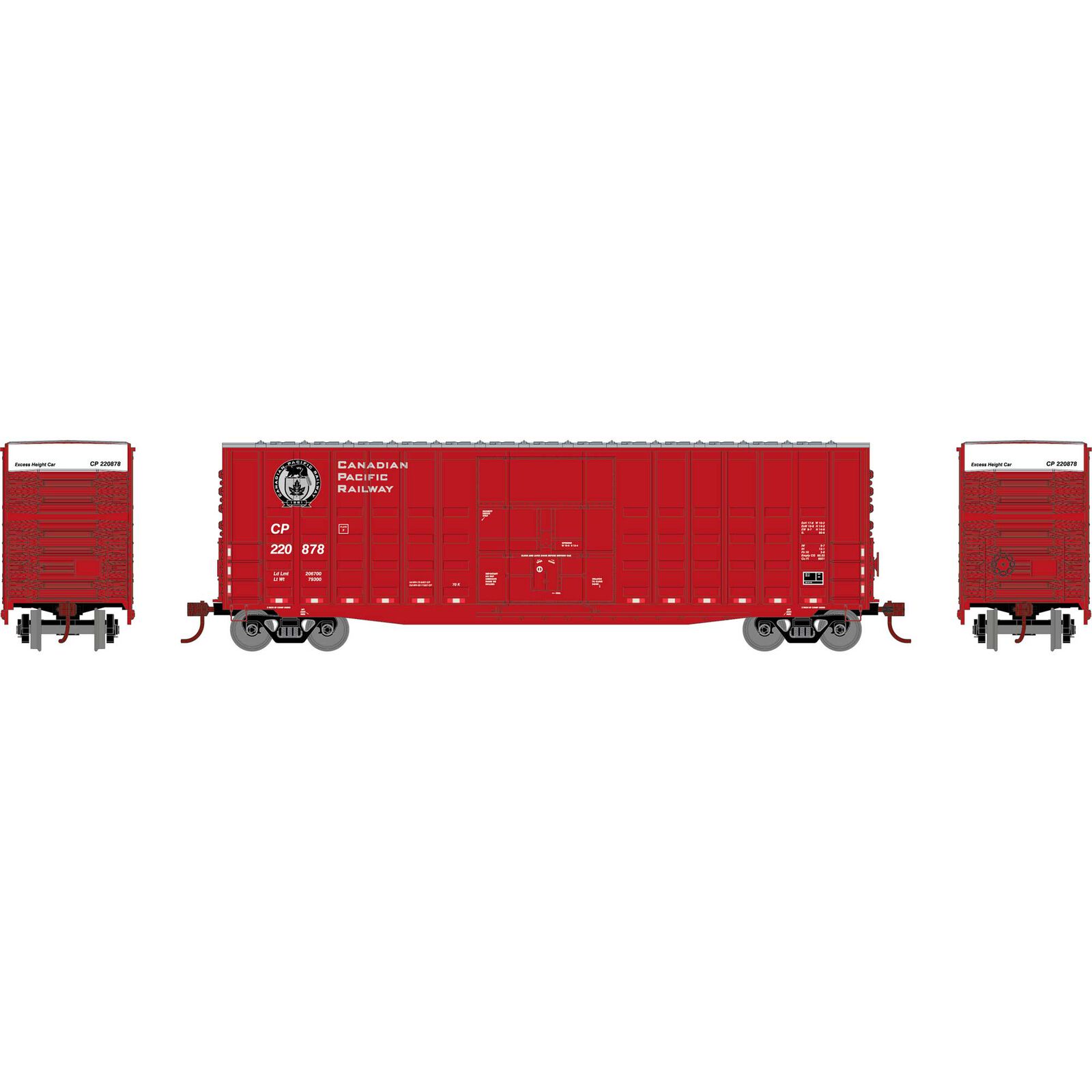 HO RND 50' Waffle High Cube Box Car, CP #220878