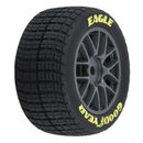1/12 Goodyear Eagle Dirt Tire F/R MTD Gray Wheels (4): Losi NASCAR
