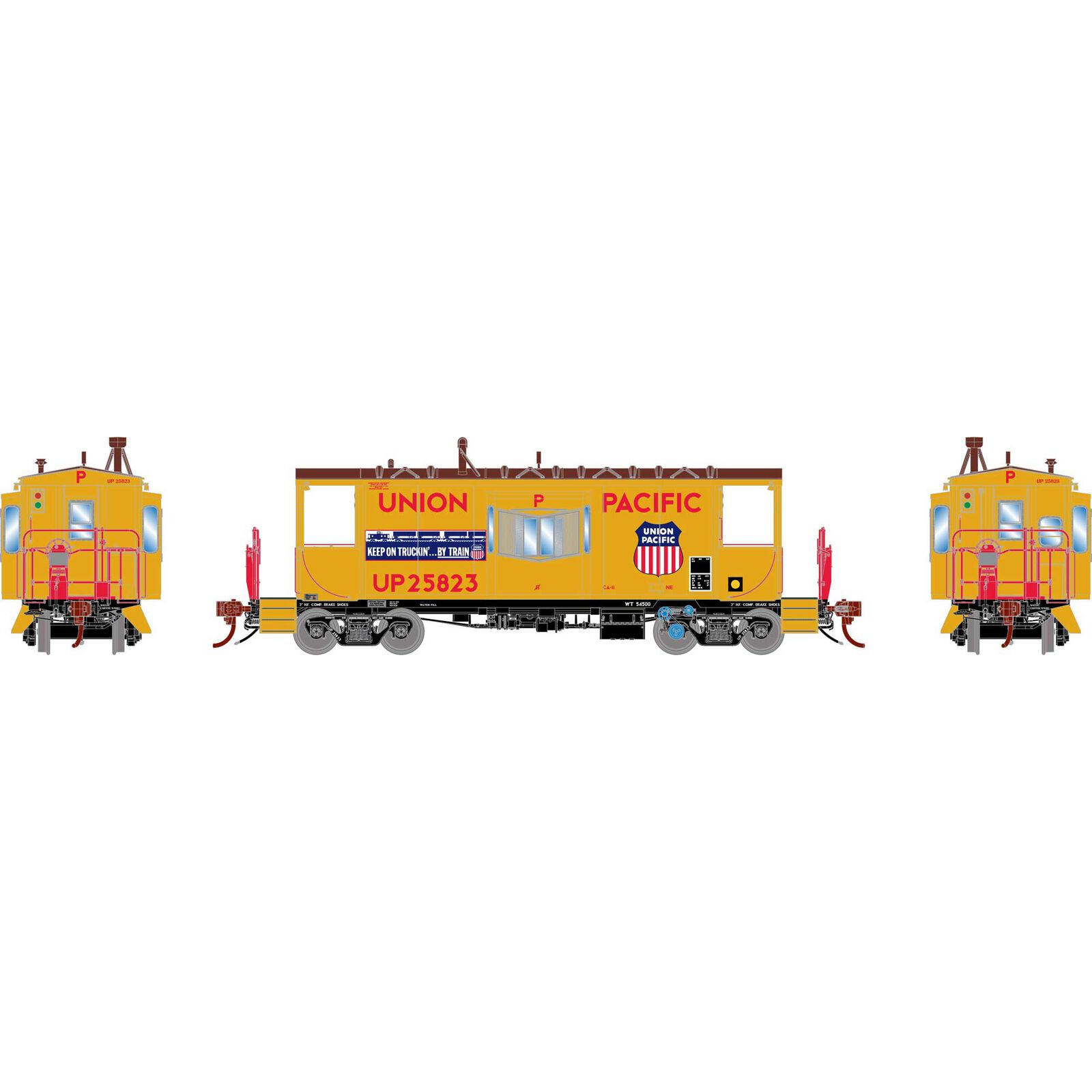 HO ICC CA-11 Caboose with Lights & Sound, UP #25823