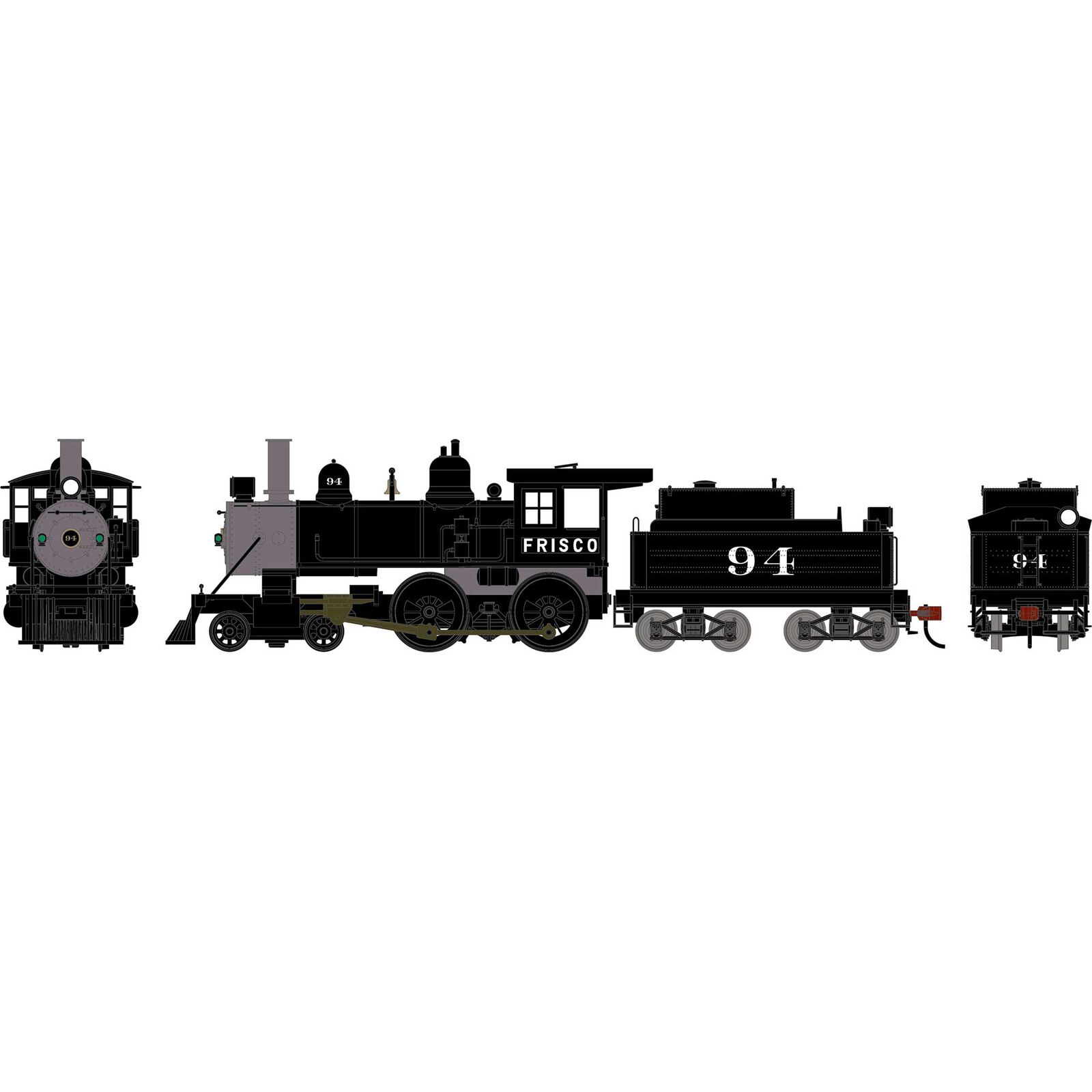 HO ATH 4-4-0 Steam Locomotive w/DCC & Sound, SLSF #94