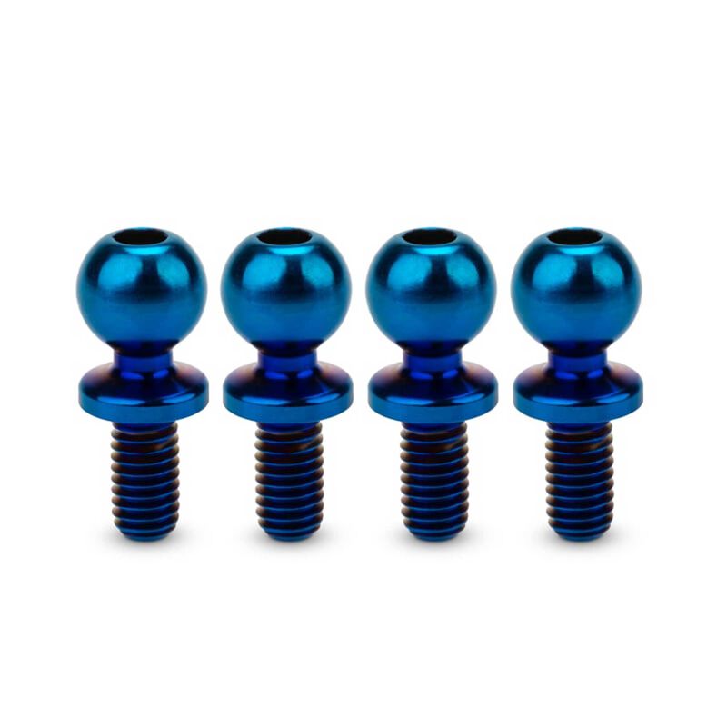 Revolted Titanium Ball-Studs, 5.5 x 6mm, Burnt Blue (4)