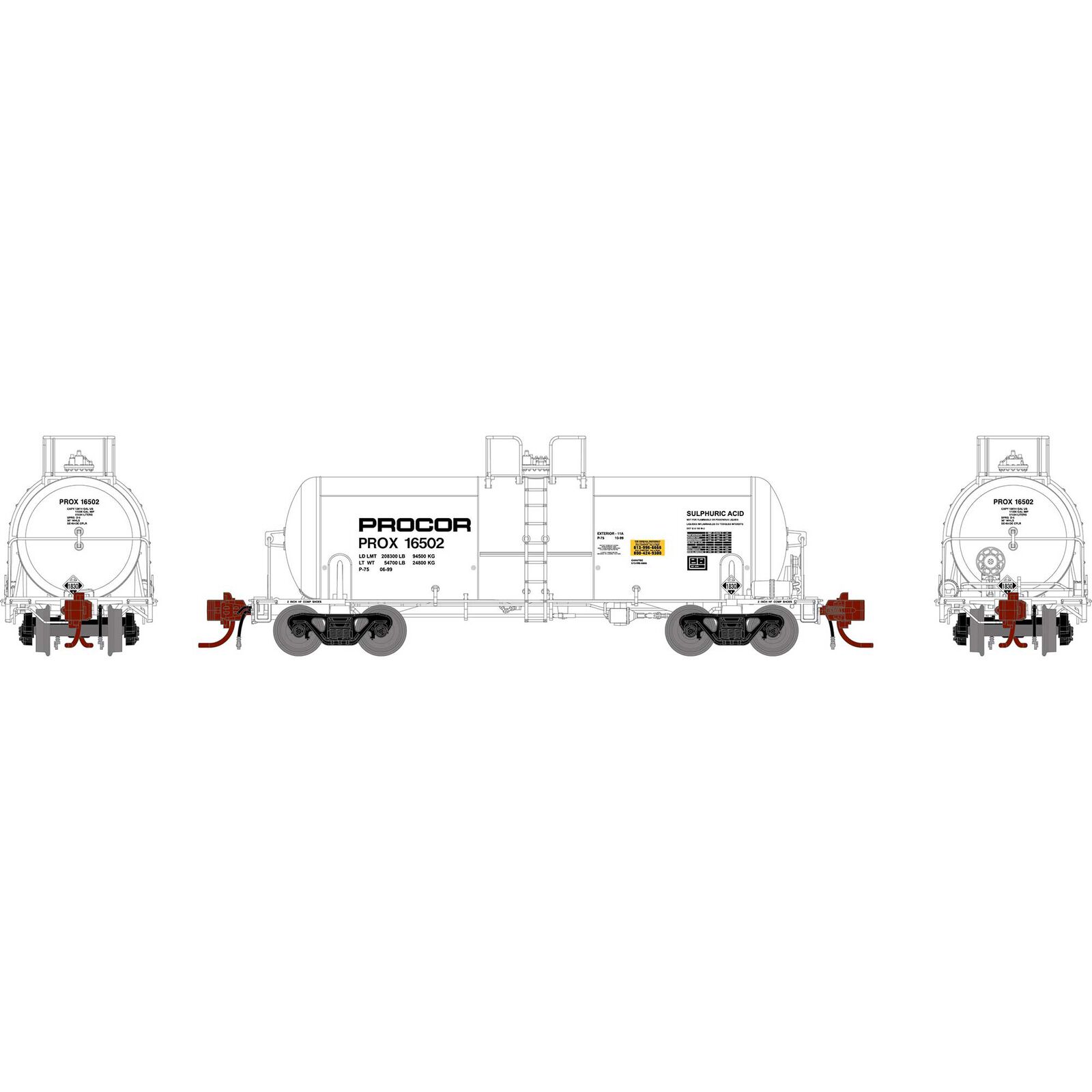 N 13,600-Gallon Acid Tank, PROX, White #16502