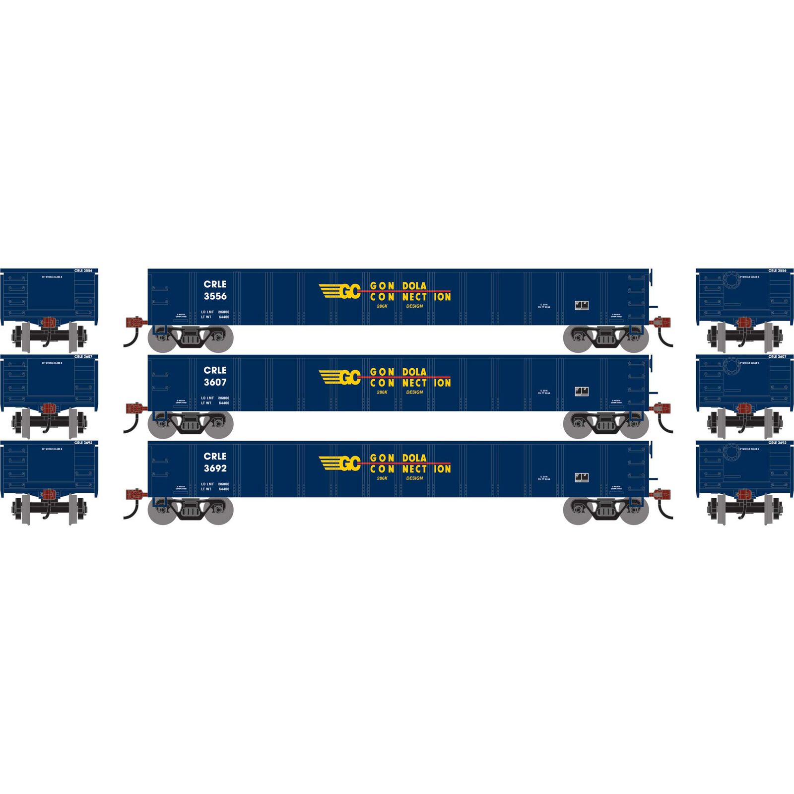 HO 52' Mill Gondola, CRLE #3556/3607/3692 (3)