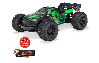 EXTRA BATTERY INCLUDED (ARA2508ST3 ONLY) for the ARRMA 1/16 MINI KRATON 3S RC Speed Truck