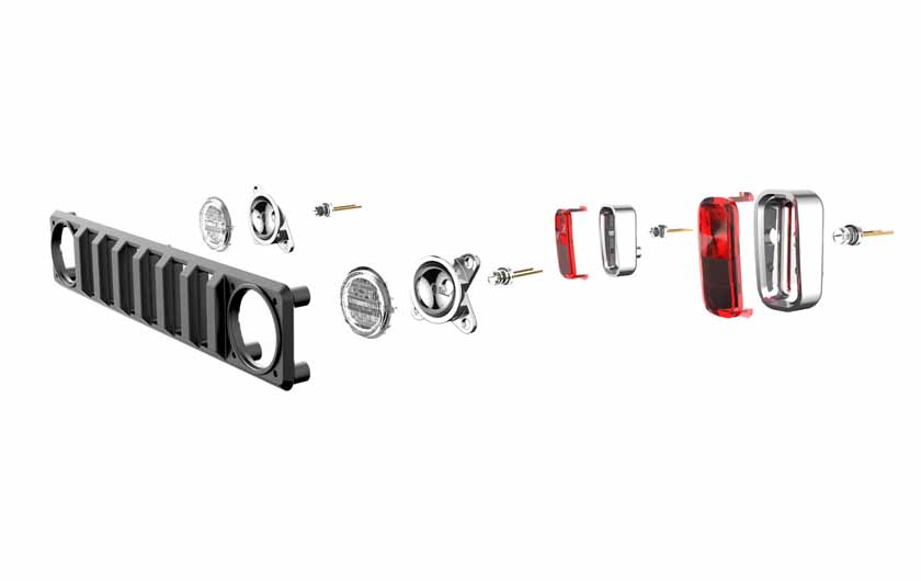 Brake lights and headlights