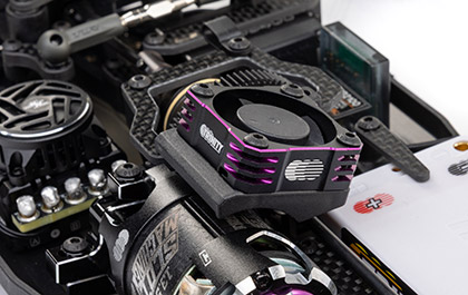 BUILT-IN MOTOR FAN MOUNT for the Team Losi Racing 1/10 22X-4 2.0 AC 4WD Buggy Race Kit