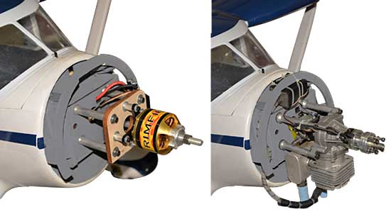 Phoenix Model STINSON 30-35cc/EP ARF - gas and electric power system mounting Phoenix Model STINSON 30-35cc/EP ARF - gas and electric power system mounting