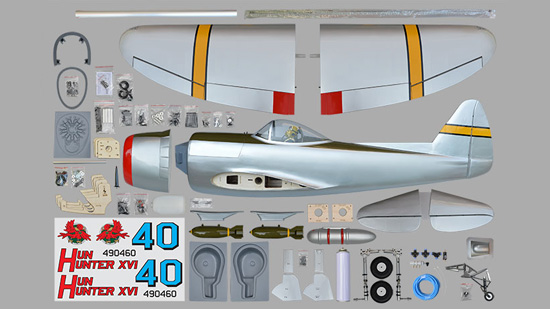 Phoenix Model P-47 Thunderbolt GP/EP 30-35cc ARF - Parts Layout Phoenix Model P-47 Thunderbolt GP/EP 30-35cc ARF - Parts Layout
