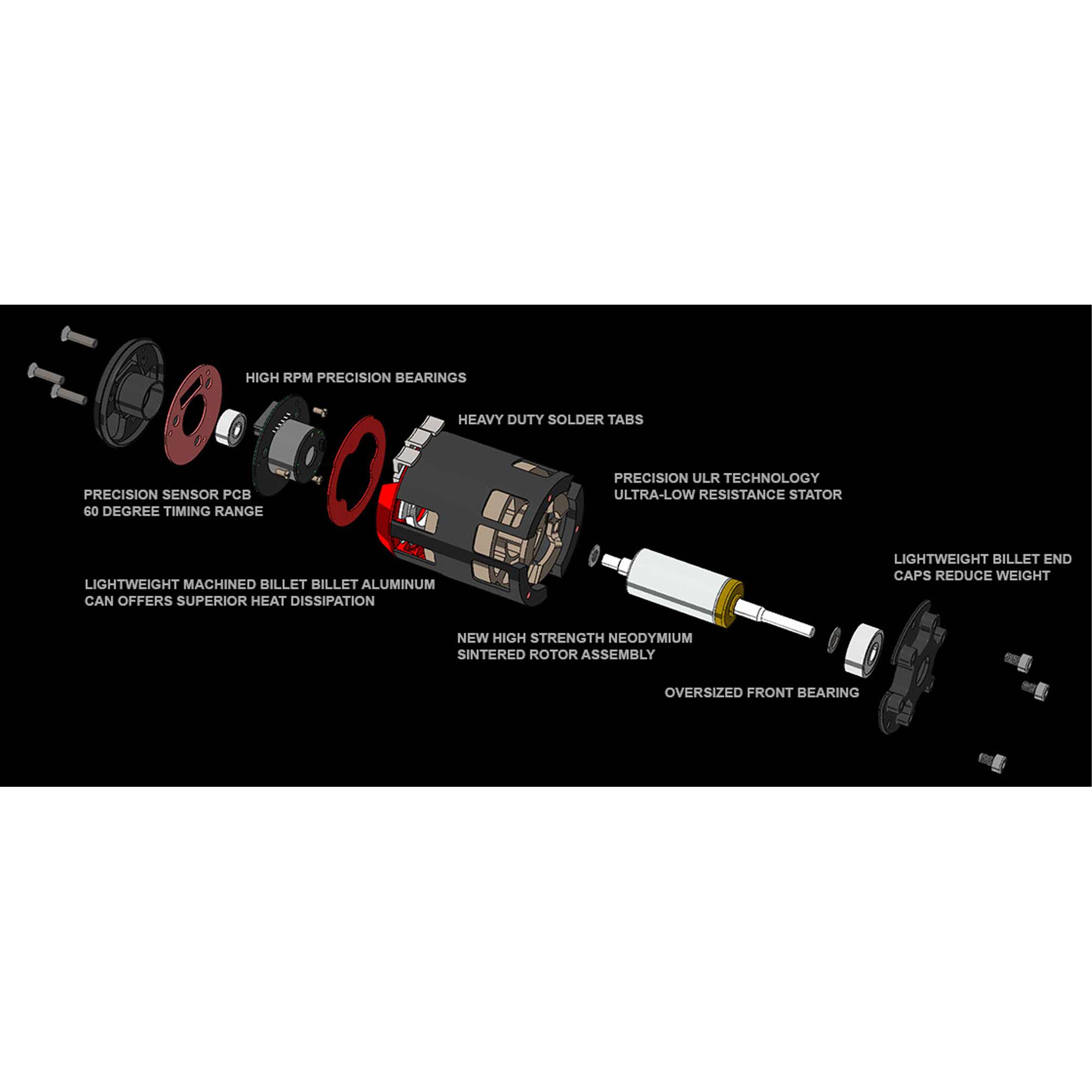 Tekin Eliminator Gen4 Sensored Brushless Drag Racing Motor, 13.5T