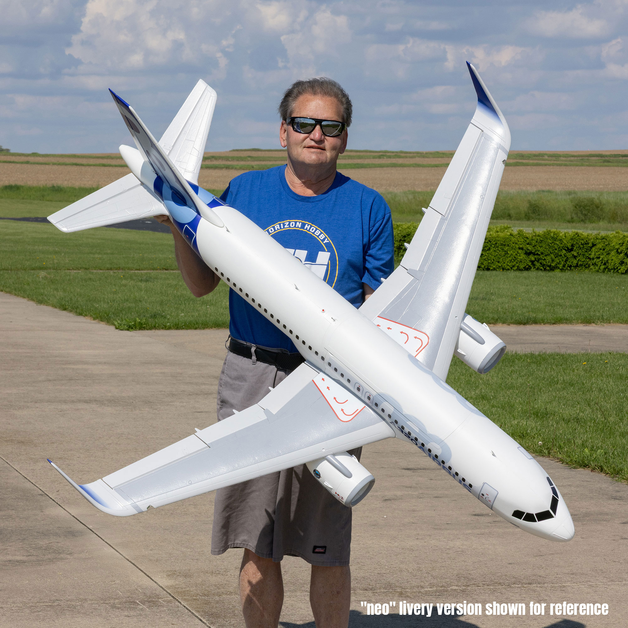 Airbus A320neo Twin 64mm EDF BNF Basic with AS3X+ and SAFE Select, Base White