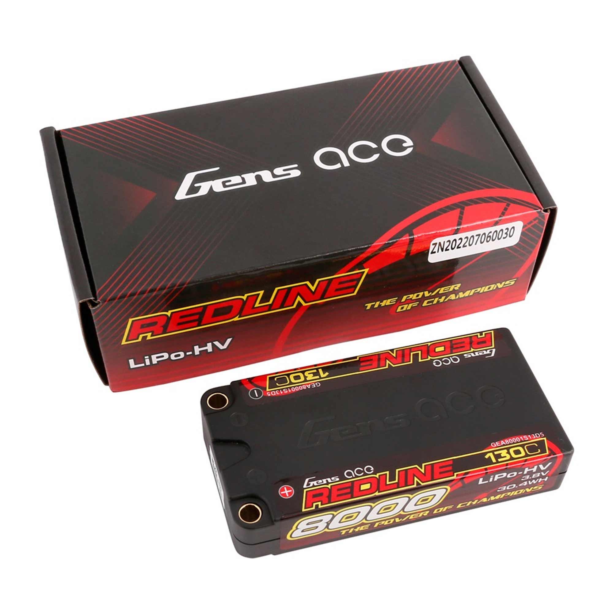 3.8V 8000mAh 1S 130C Shorty LiHV Battery: 5mm Tubes