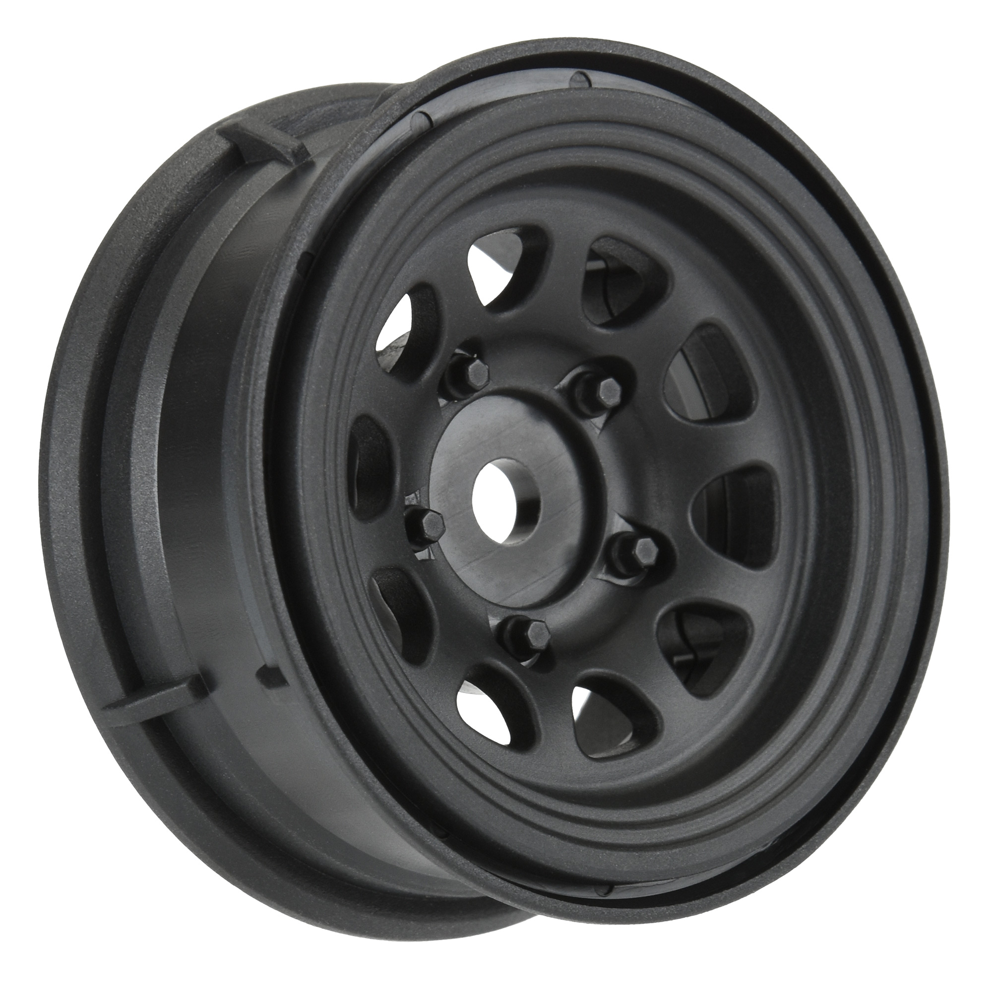 1/10 Keystone Front/Rear 1.55" 12mm Rock Crawler Wheels (2) Black