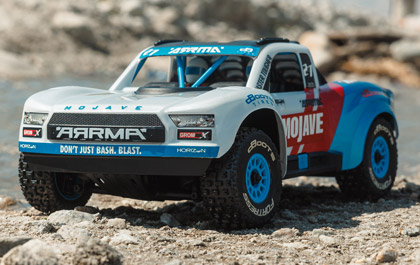 Glamour Shot showcasing the awesome Desert Truck looks of the the ARRMA MOJAVE GROM Small Scale RC Desert Truck